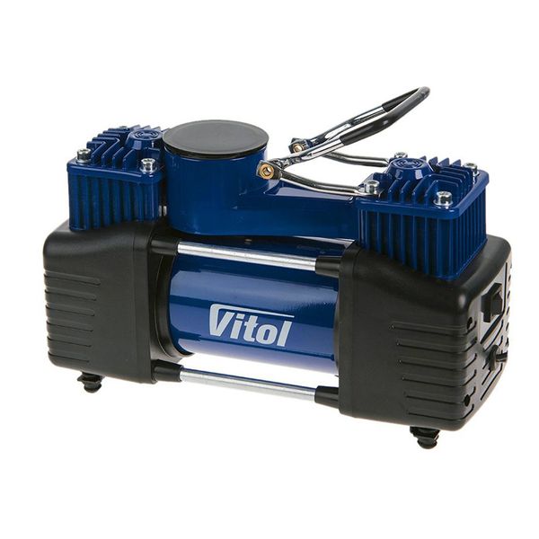 Компрессор ViTOL К-72 R15-R18 25Amp 90л 2 цилиндра шланг 5,0м с дефлятором/клеммы (К-72) 85906 фото