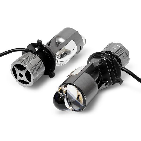 Автолампы светодиодные Mini линзы Bi-Led Н4 М01H 50W 5000K 10000Lm белый + желтый свет 12-24V 121895 фото