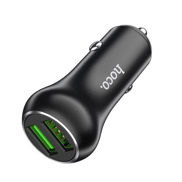Зарядное Hoco Z37 Sharp Speed Dual Charger 2 USB, QC3.0, 3A, 36W Black 100273 фото