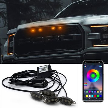 Підсвічування решітки радіатора Raptor style 3 LED 12V RGB Remote APP (4шт) 107951 фото