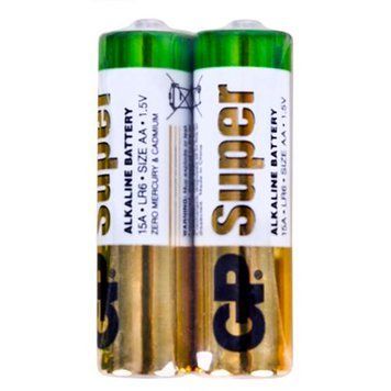 Батарейки GP Super Alkaline 1.5V 15A-S2 лужні LR6 АА (плівка 2шт.) (GP15AEBC-2S2) 104159 фото