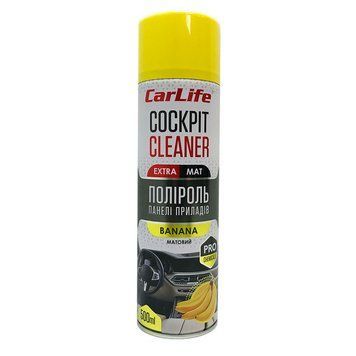 Полироль для торпеды CarLife Cockpit Cleaner EXTRA MAT (матовый эффект) Банан 500ml (CF522) 93618 фото