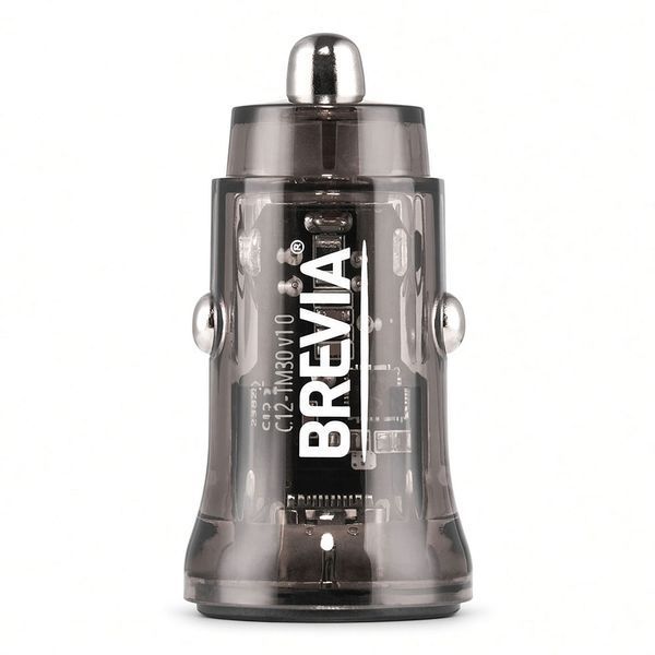 Автомобільне зарядне Brevia ePower DualCharge 30W USB-C+USB-A (46130CAB) Black 124713 фото