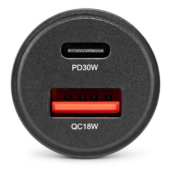 Автомобільне зарядне Brevia ePower DualCharge 30W USB-C+USB-A (46130CAB) Black 124713 фото