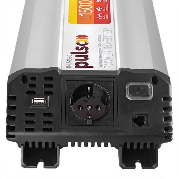 Преобразователь напряжения Pulso IMU-1520 12V-220V 1500W 1USB-5V DC 2.0A 1-Розетка (мод. синусоид) 123140 фото
