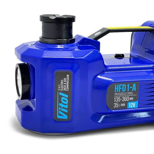 Домкрат электрогидравлический Vitol 2т (135-360мм) 180W 12V + компрессор 35л/мин 10Атм 15А HF01-A 107833 фото