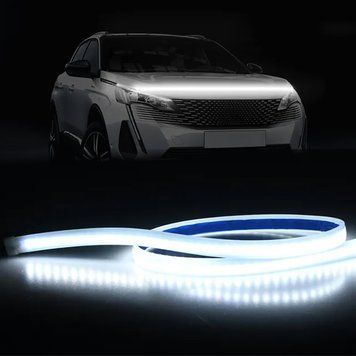 Подсветка капота с динамическим включением White LED DRL 120см Белая 107954 фото