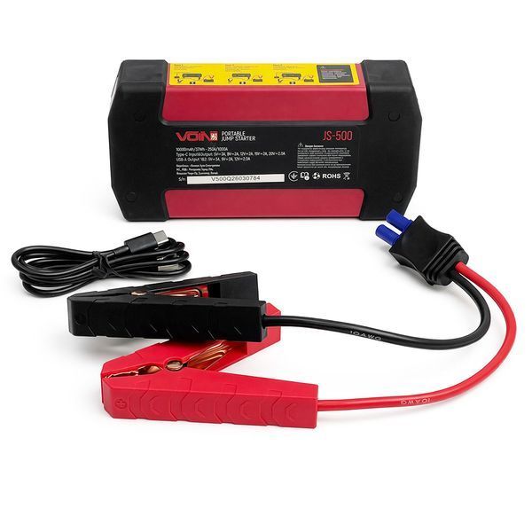 Пусковий пристрій (бустер) для авто Voin JS-500 1000А + Power Bank 10000mAh 12V LED-ліхтар 124624 фото
