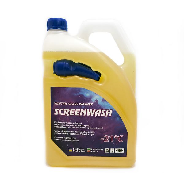 Омыватель стекла зимний -21 ScreenWash Bubble Gum 4,2л Желтый (с лейкой) 93321 фото