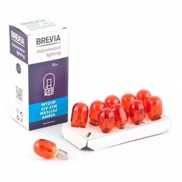 Автолампа Brevia WY21W WX3x16d 12V AMBER жовта (12312C) 86527 фото