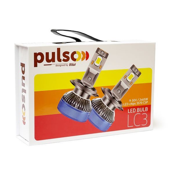 Светодиодные автолампы Pulso LC3 H11, H8, H9, H16 65W 6000K 10000Lm 9-32V (2 шт.) 121814 фото
