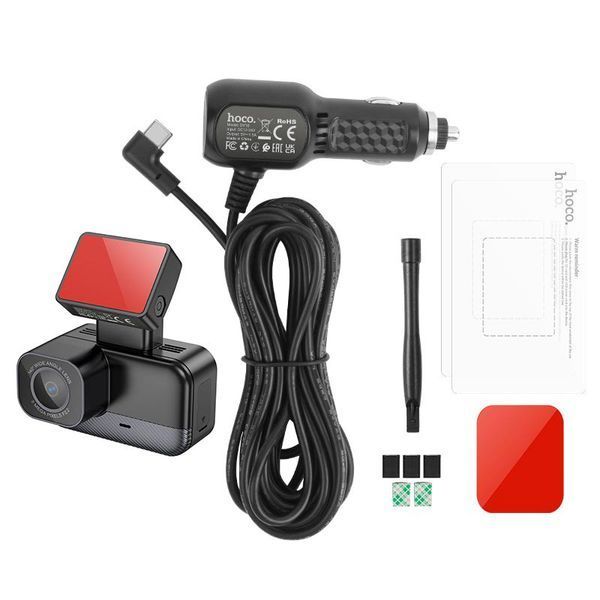 Відеореєстратор Hoco Mini Screen Dashcam DV10 1.47" IPS 1080P 30fps WiFi Black 123286 фото