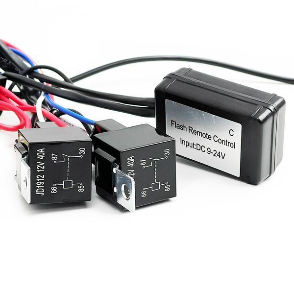 Проводка для LED балок та LED фар з режимом Ближній-Дальний + стробоскоп 2х250W 40A 2м 12V 123315 фото
