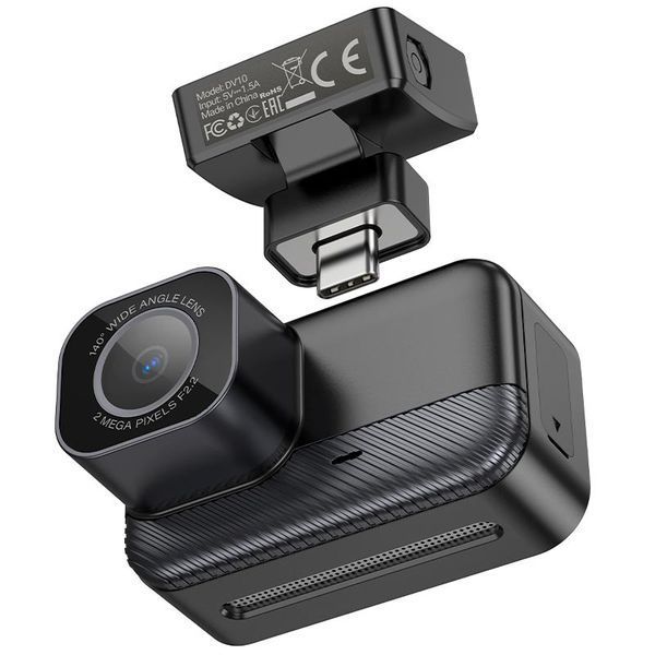 Відеореєстратор Hoco Mini Screen Dashcam DV10 1.47" IPS 1080P 30fps WiFi Black 123286 фото