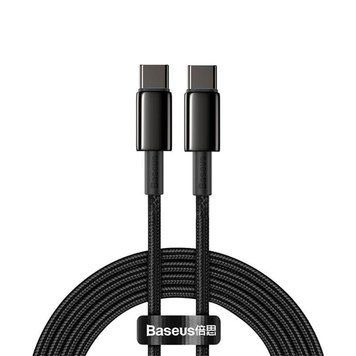 Кабель Baseus Type-C to Type-C Tungsten Gold Fast Charging 2M 100W 5A (CATWJ-A01) Black 123675 фото