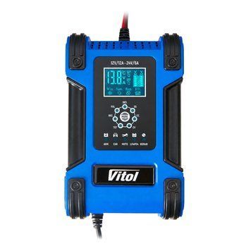 Зарядний пристрій імпульсний Vitol MP-12 6-12A 6-200Ah 12-24V 124626 фото