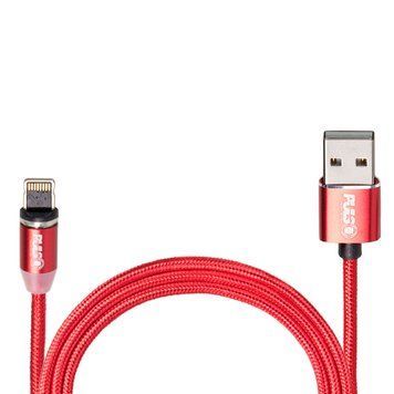 Кабель Pulso 2301L RD USB - Lightning 2,4А 1м магнитный Red (MC-2301L RD) 108626 фото