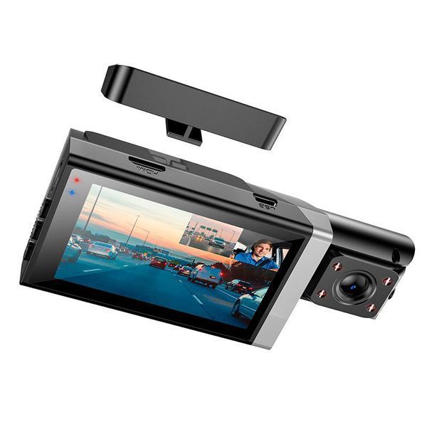 Видеорегистратор Hoco Triumph Three-Screen Simultaneous Display DI64 3" 720P/480P/480P WiFi Black 123447 фото