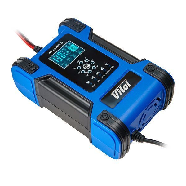 Зарядний пристрій імпульсний Vitol MP-12 6-12A 6-200Ah 12-24V 124626 фото