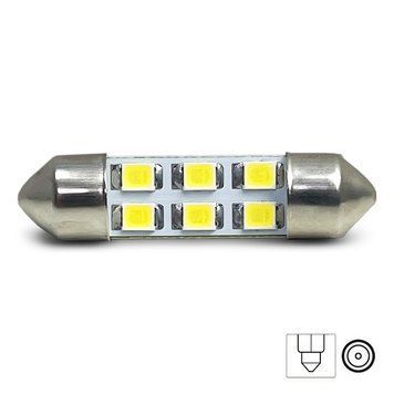 Світлодіодна автолампа Cristal SV8.5 T11 35мм 6 LED 3528SMD 12V Біла 1031 фото