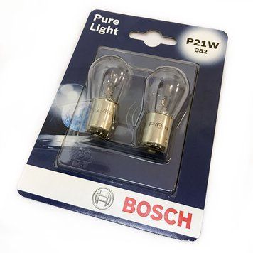 Лампа розжарювання Bosch P21W 12V 21W BA15s (2 шт.) 1 987 301 017 86471 фото