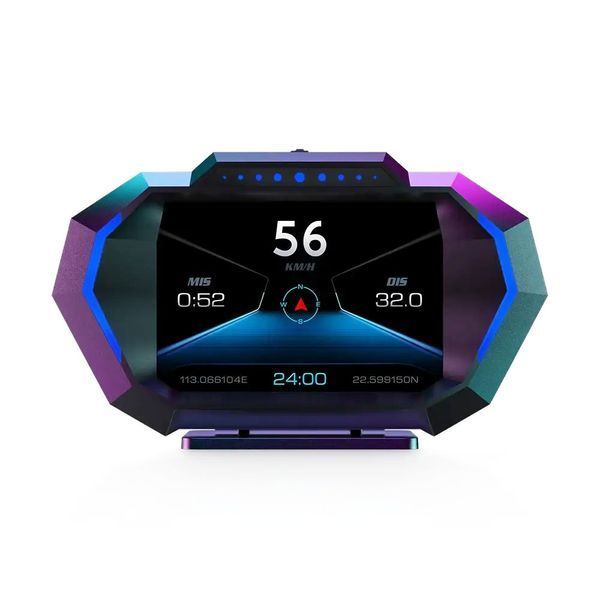 Автомобільний цифровий смарт-датчик P24 Display Speedometer HUD OBD2 + GPS 124539 фото