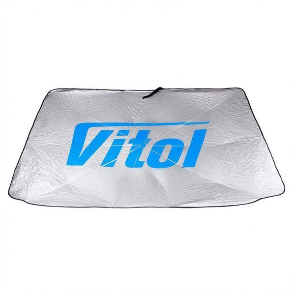 Парасолька автомобільна сонцезахисна Vitol 140х79cм без вирізу під дзеркало (шкіряний чохол) SA-1479 124121 фото