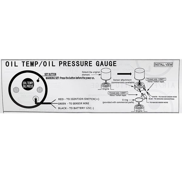 Температура масла Ket Gauge 8803 Black 52 мм 109671 фото