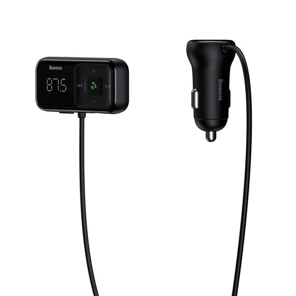 АЗУ с FM-трансмиттером Baseus Wireless MP3 Car Charger T typed S-16 2USB 3.1A (CCTM-E01) Black 93196 фото