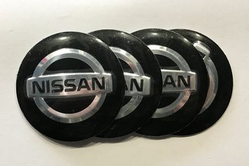 Наклейки на диски 3D Nissan чорні 55мм 4шт Realux 31250 фото