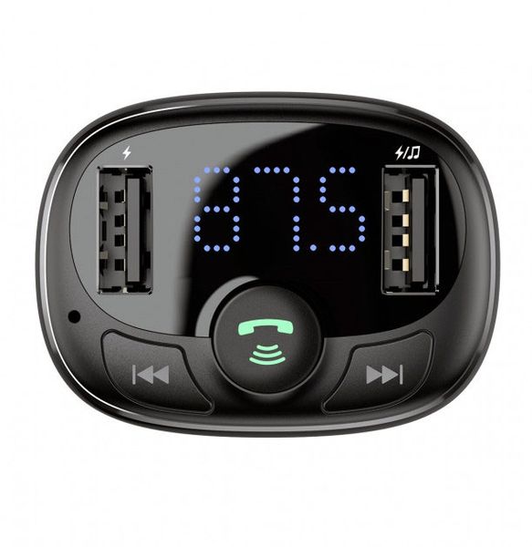 АЗУ с FM-трансмиттером Baseus T-Typed Wireless MP3 (Standard edition) (CCTM-01) Black 69390 фото