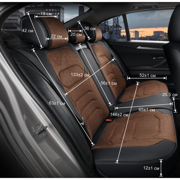 Авточехлы 5D - Elegant Verona 700146 Черный (алькантара + эко-кожа) 103374 фото