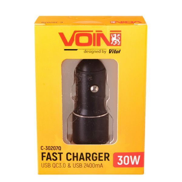 Автомобильное зарядное устройство Voin C-30207Q 2USB C3.0 12-24V 108569 фото