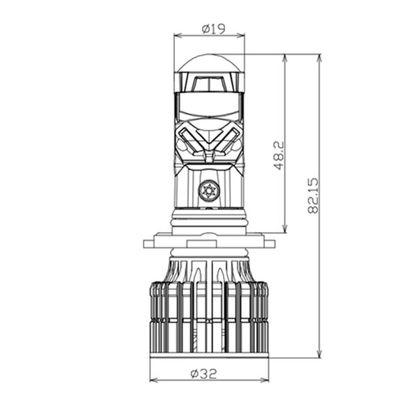 Светодиодные Mini линзы Decker LED GL-01 HB4 (9006) 55W 6000K 16000Lm 9-32V (2шт.) 108859 фото