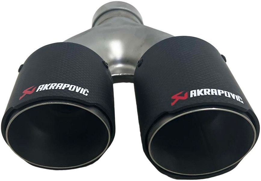 Насадка глушника Akrapovic AK54-76 Подвійна ліва (L-ZB) carbon 103388 фото