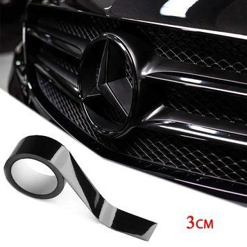 Плівка антихром Glossy Black глянсова (ширина 3 см) - 5м 110359 фото