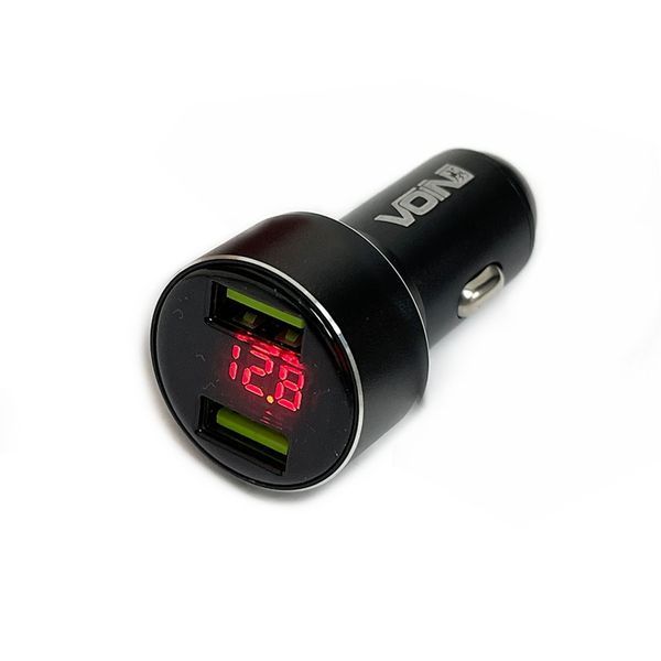 Автомобильное зарядное устройство Voin C-31209BK 3,1А 2USB 12-24V + Вольтметр 102815 фото
