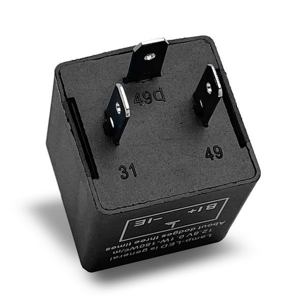 Реле поворотів для світлодіодних LED ламп КВАНТ 80А 12V регулюванням частоти миготіння (3-х контак.) 123889 фото