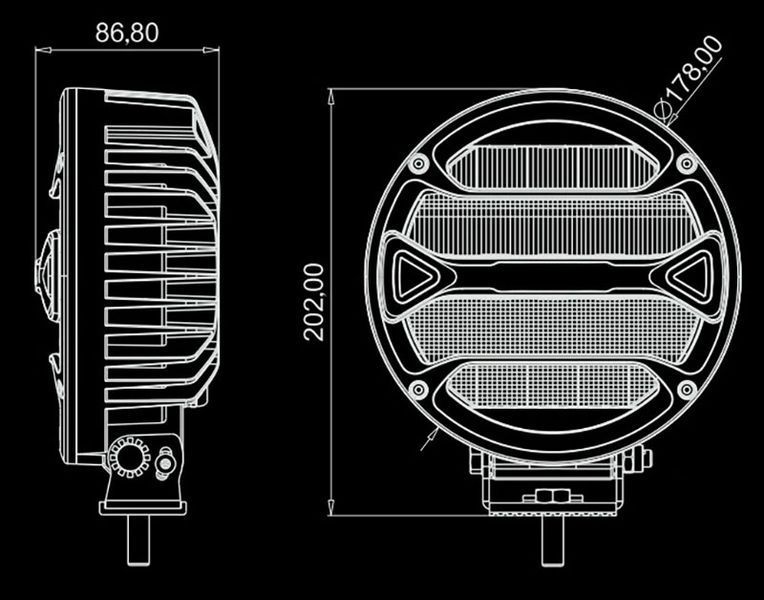 Фара робочого світла DriveX WL R-101 DLX 7 SP+DRL 18L-90W OSR 9-32V (Spot-точка + габарит) 109143 фото