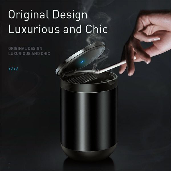 Попільничка для автомобіля Baseus Premium Car Ashtray (CRYHG01-01) Black 96260 фото