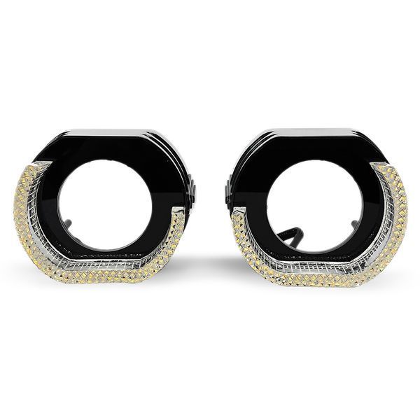 Маска Guarand под линзы 5D Angel Eyes 2,5 дюйма LED L-тип Black Style Белый-Желтый 122201 фото