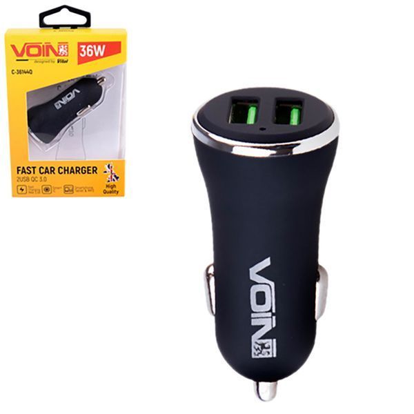 Автомобильное зарядное устройство Voin С-36144Q QC3.0 36W 2USB 12-24V 106590 фото