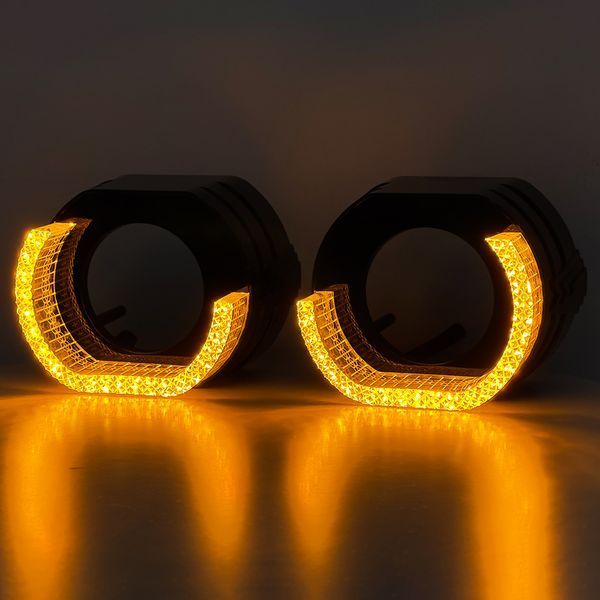 Маска Guarand под линзы 5D Angel Eyes 2,5 дюйма LED L-тип Black Style Белый-Желтый 122201 фото