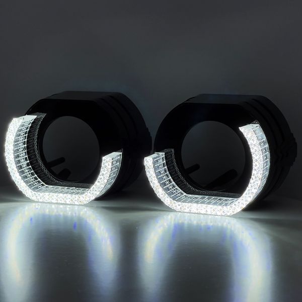 Маска Guarand под линзы 5D Angel Eyes 2,5 дюйма LED L-тип Black Style Белый-Желтый 122201 фото