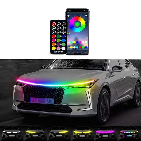 Підсвітка капота з біжучим поворотом RGB Remote + APP 150см 12-24V 124391 фото