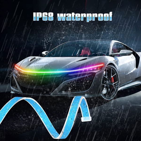 Підсвітка капота з біжучим поворотом RGB Remote + APP 150см 12-24V 124391 фото