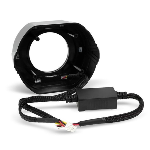 Маска Guarand под линзы 5D Angel Eyes 2,5 дюйма LED L-тип Black Style Белый-Желтый 122201 фото