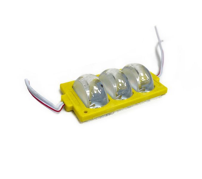 Модуль светодиодный 3 LED (линзы монетки) желтый 101338 фото