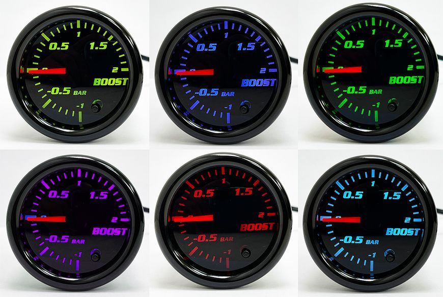 Датчик давление турбины Ket Gauge 5207 RGB Black 52 мм 109683 фото