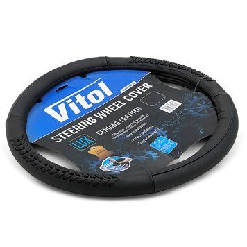 Чохол на кермо Vitol LUX B402 S шкіра (35-37 см.) 27882 фото